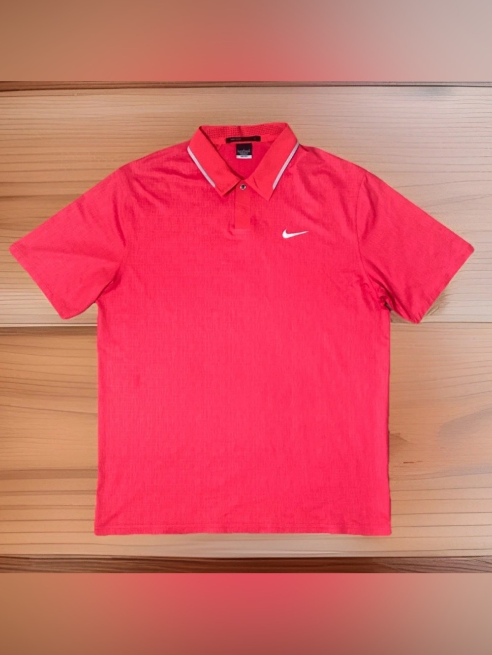 Nike Men’s Tiger Woods Collection Golf Polo Shirt Red Size L Dri-FIT